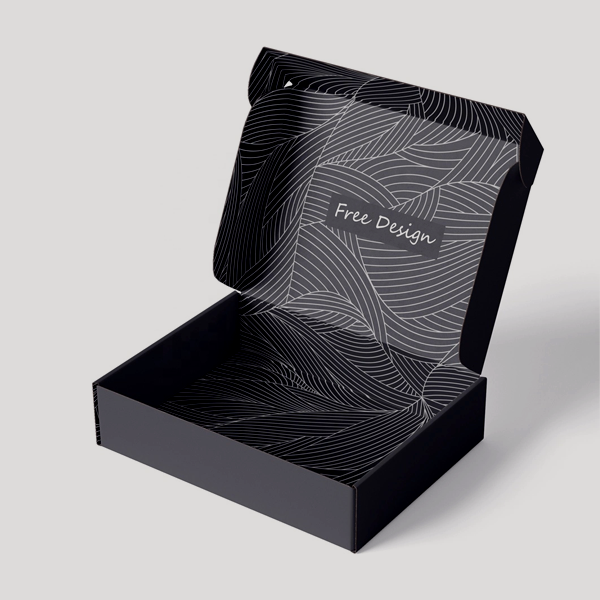 black mailer packaging boxes