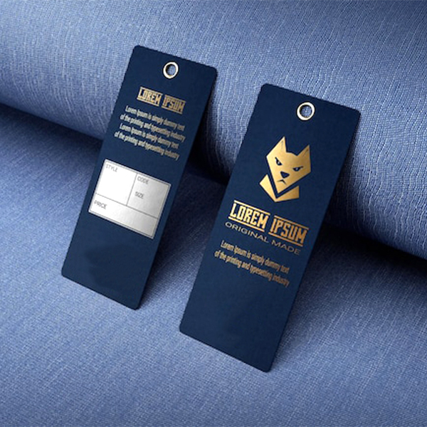 custom metalic printed hang tags