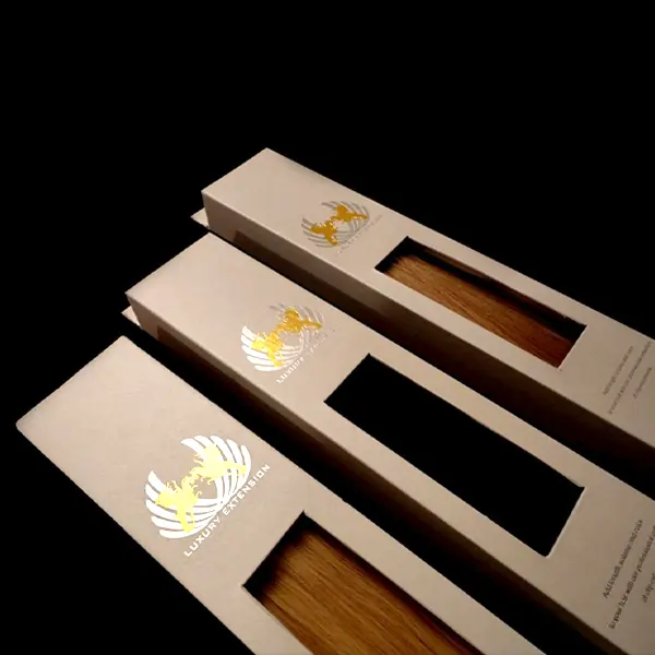 hair extension boxes with die cut packaging