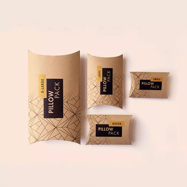 kraft pillow packaging boxes