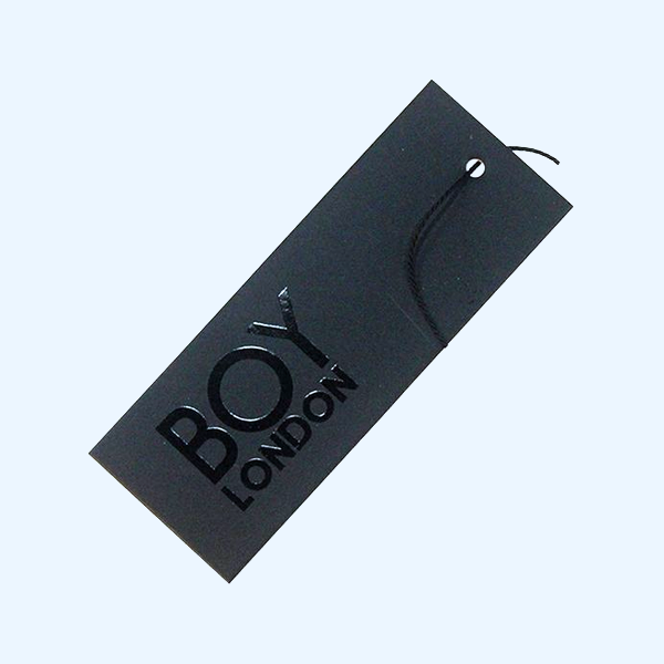 metalic printed hang tags packaging