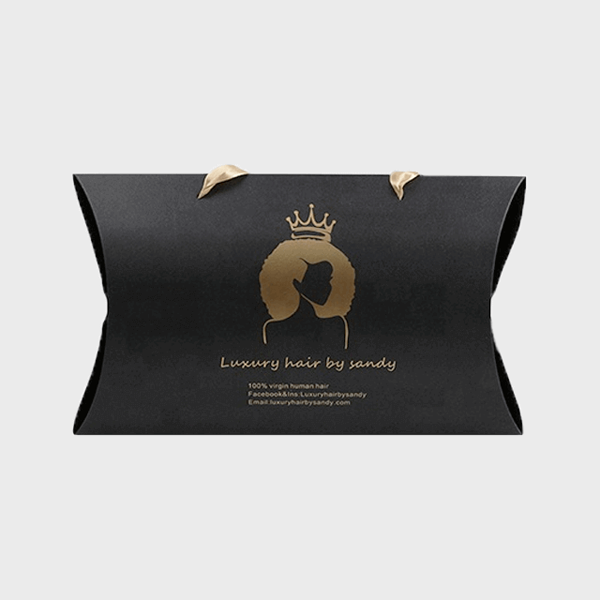 printed matte black hair extension boxes