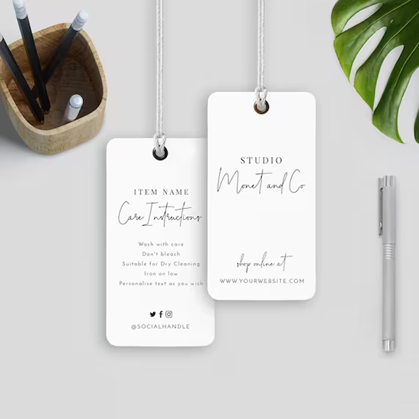 round corner hang tags packaging